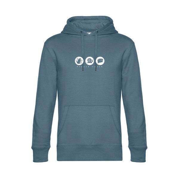 French-touch sweat shirt original nordic blue flex Blanc impression Face