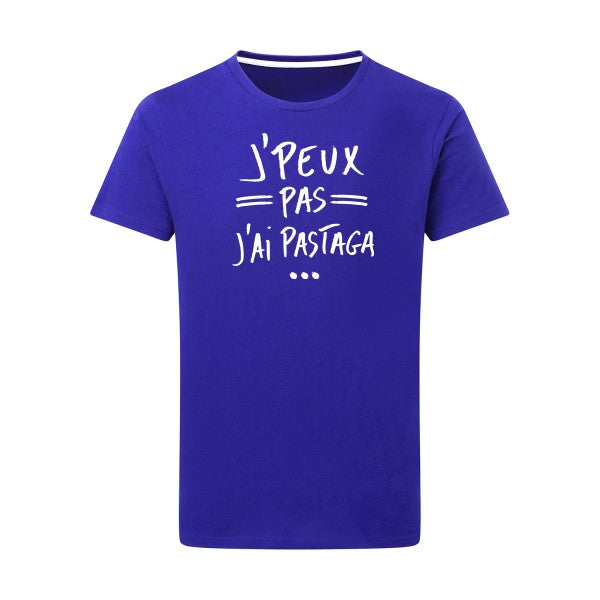 J'peux pas j'ai pastaga Blanc -Flex Blanc sur T-shirt SG  Royal Blue  5XL