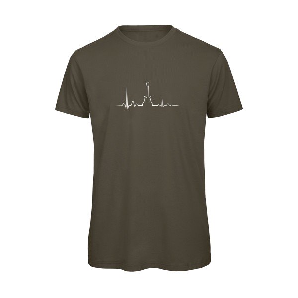 T-shirt humour original I Live Rock N Roll T Shirt couleur Khaki Green