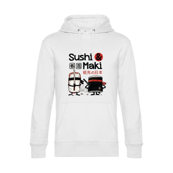 Sushi-et-Maki- Sweat à capuche original White - RueDuTeeshirt