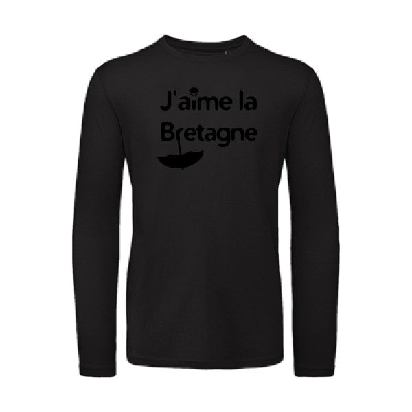 J'aime la Bretagne Noir |T-shirt bio manches longues