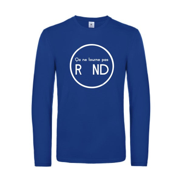 ca ne tourne pas rond  - t shirt- manches- longues- original- humour- Royal Blue impression Face