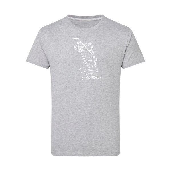 Summer is coming ! Blanc -Flex Blanc sur T-shirt SG  Light Oxford  5XL