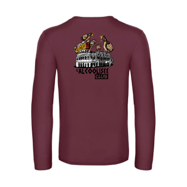 alcoolizee-t-shirt-manches-longues-original-humour -Burgundy