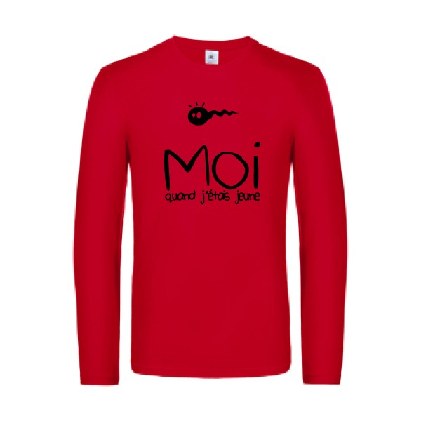 moi quand j etais jeune - t shirt- manches- longues- original- humour- Red impression Face