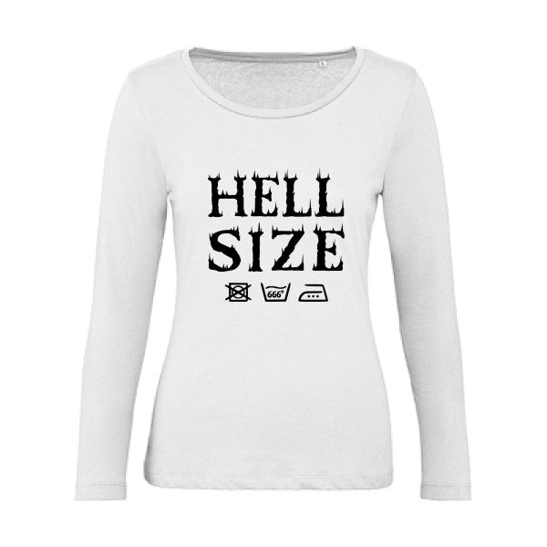 HELL SIZE ! Noir |   T shirt manches longues femme|100% bio