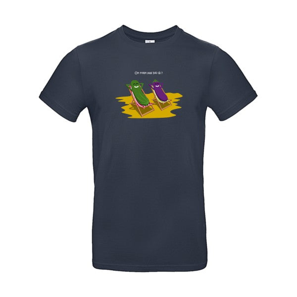 T-shirt humour original On N Est Pas Bio La T Shirt couleur Navy