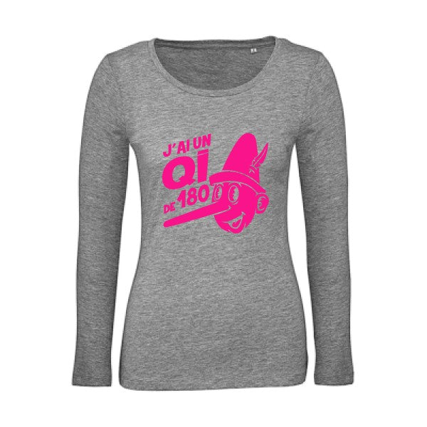 Quotient intellectuel Rose Fluo |   T shirt manches longues femme|100% bio