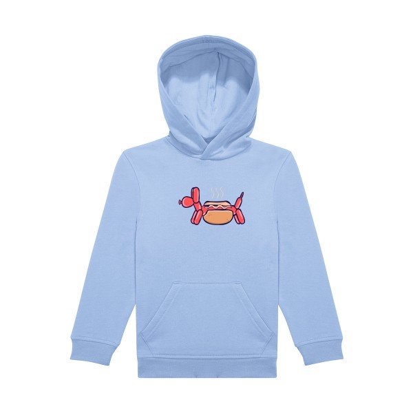 sweat capuche enfant Bleu Ciel HotDog