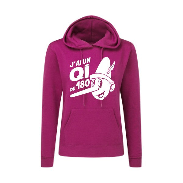 Quotient intellectuel Blanc |Sweat original à capuche Femme