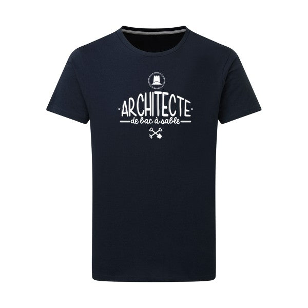 Architecte de bac à sable Blanc -Flex Blanc sur T-shirt SG  Navy  5XL