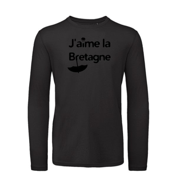 J'aime la Bretagne Noir |T-shirt bio manches longues