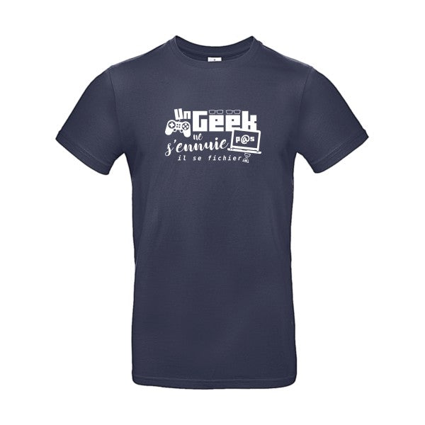 Un geek ne s'ennuie pas Blanc B&C - E190 T-shirt