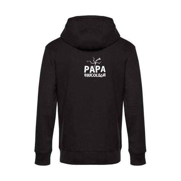 Papa-bricoleur sweat shirt original Black flex Blanc impression Dos
