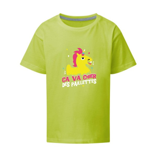 ça va chier des paillettes SG - Kids T-shirt enfant Lime Taille 152 (11-12/2XL)