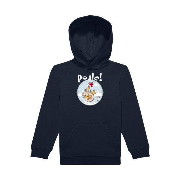 sweat capuche enfant Navy- Poule-!