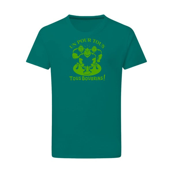 Un pour tous, Tous bourrins ! - Flex Vert pomme Tshirt original Emerald Green  2XL