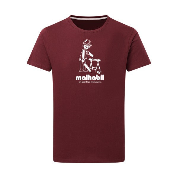 Malhabil... - Flex Blanc Tshirt original Burgundy  2XL