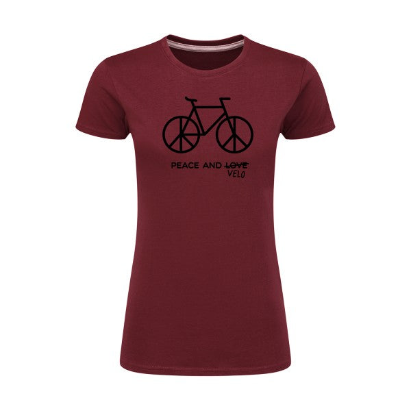 Peace and vélo Noir |T shirt original femme|SG