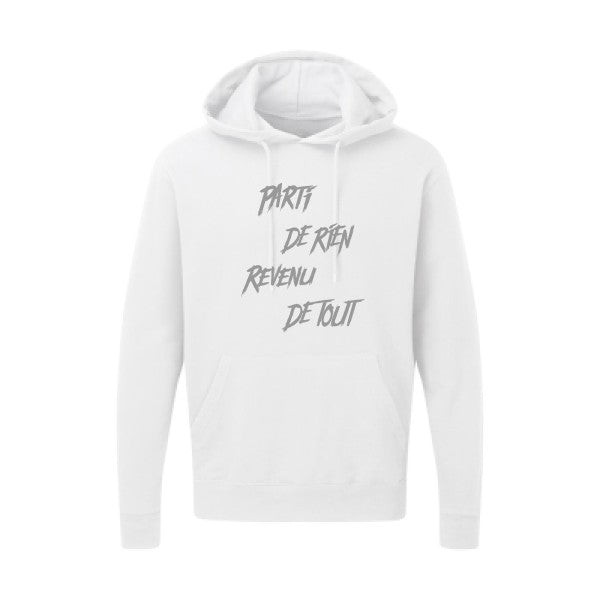 Parti de rien |Sweat  capuche humoristique Gris 