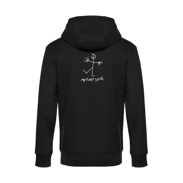 First-Selfie sweat shirt original Black flex Blanc impression Dos