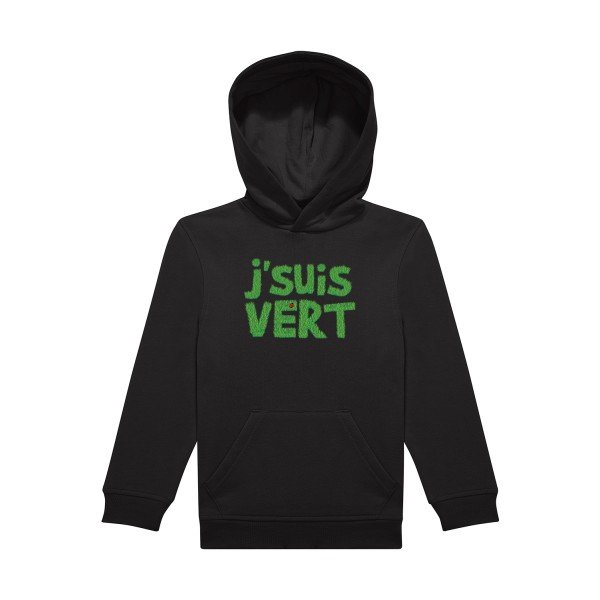 sweat capuche enfant Black J-suis-vert