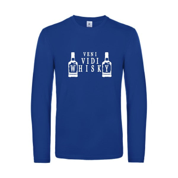 veni vidi whisky - t shirt- manches- longues- original- humour- Royal Blue impression Face
