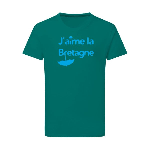 J'aime la Bretagne - Flex bleu clair Tshirt original Emerald Green  2XL