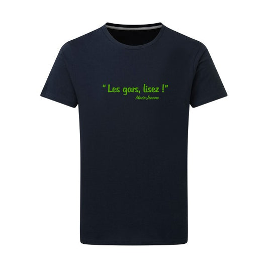 Les gars lisez ! vert pomme -Flex vert pomme sur T-shirt SG  Navy  5XL