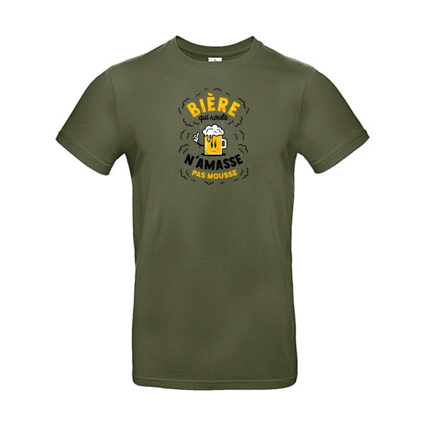 T-shirt humour original Biere Qui Roule T Shirt couleur Urban Khaki