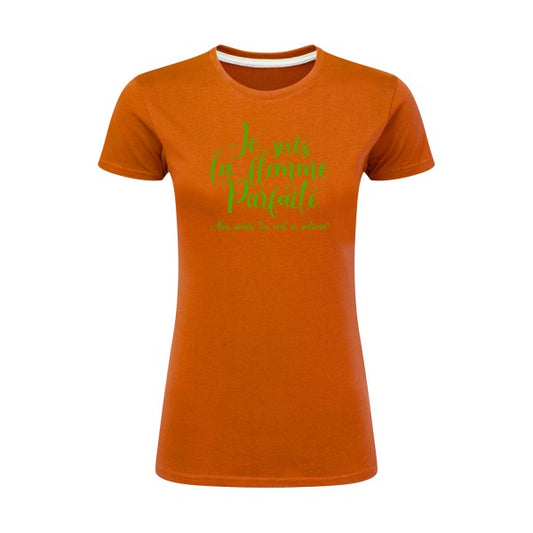 La flemme parfaite | Vert pomme |T shirt original femme|SG