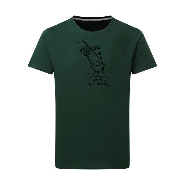 Summer is coming ! noir -Flex noir sur T-shirt SG  Bottle Green  2XL