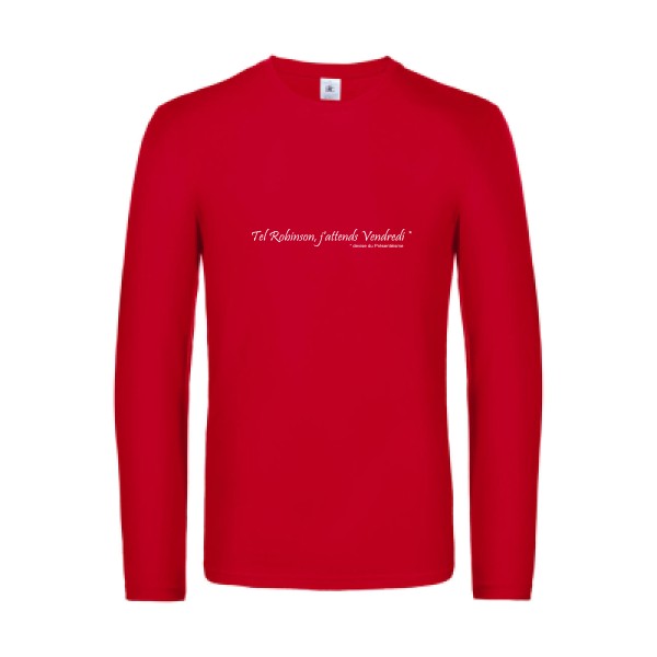 yes vendredi  - t shirt- manches- longues- original- humour- Red impression Face