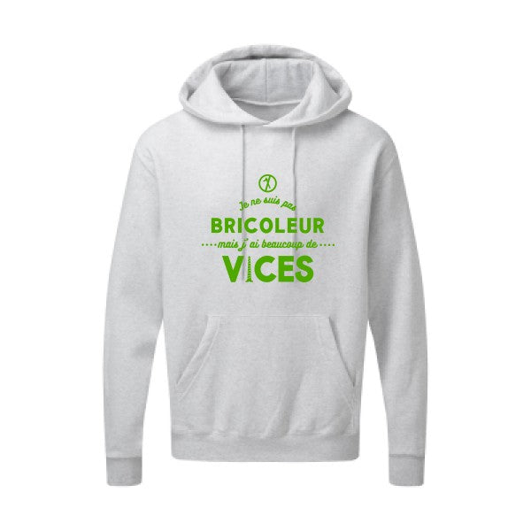 JE NE SUIS PAS BRICOLEUR Vert pomme |Sweat capuche imprimé homme