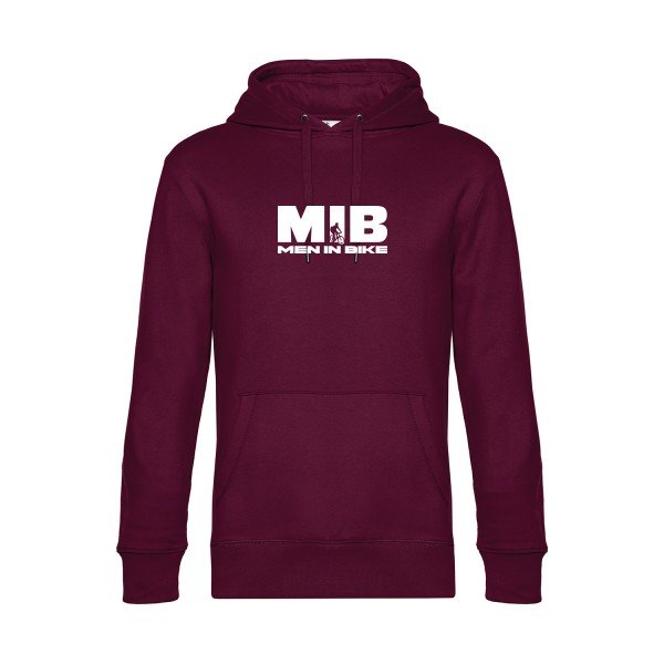 MEN-IN-BIKE sweat shirt original Burgundy flex Blanc impression Face