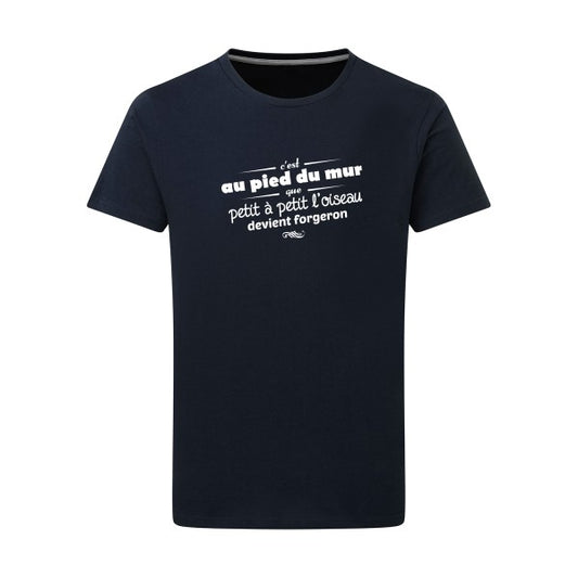 Proverbe à la con Blanc -Flex Blanc sur T-shirt SG  Navy  5XL