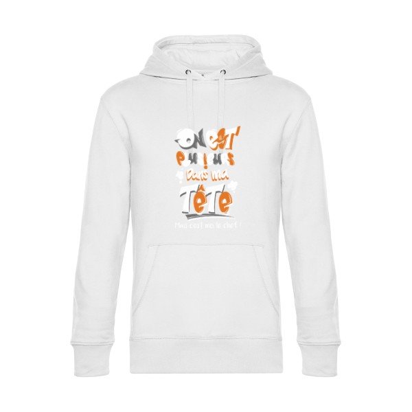 C-est-moi-le-chef-- Sweat à capuche original White - RueDuTeeshirt