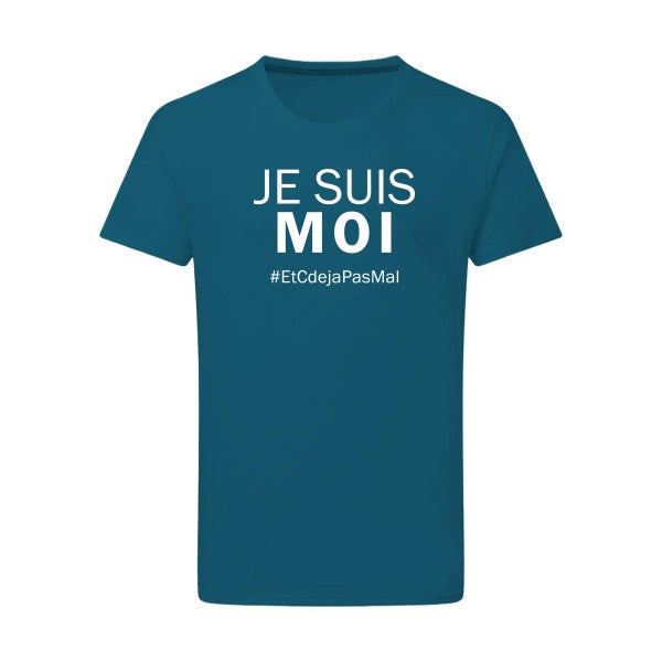 Je suis moi Blanc -Flex Blanc sur T-shirt SG  Petrol  2XL