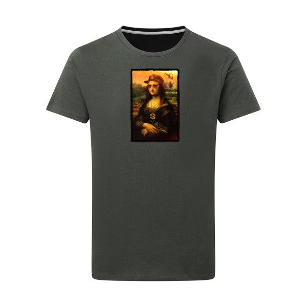 T-shirt homme La Joconde - T-shirt inspiré de la célèbre œuvre d'art Charcoal 5XL