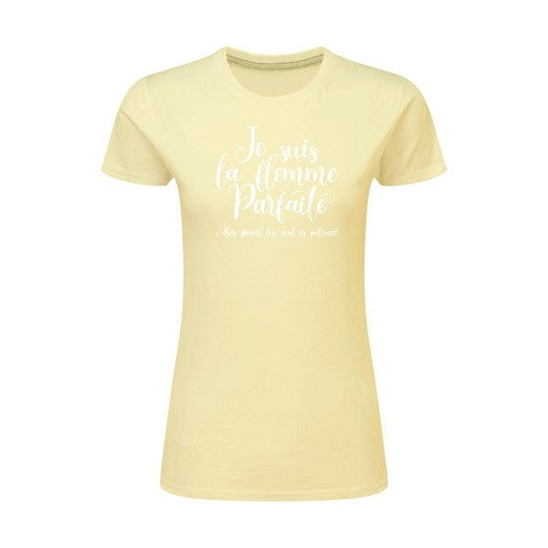 La flemme parfaite | Blanc |T shirt original femme|SG