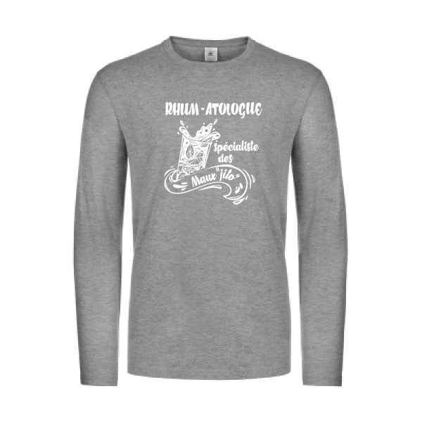 rhum atologue - t shirt- manches- longues- original- humour- Sport Grey impression Face