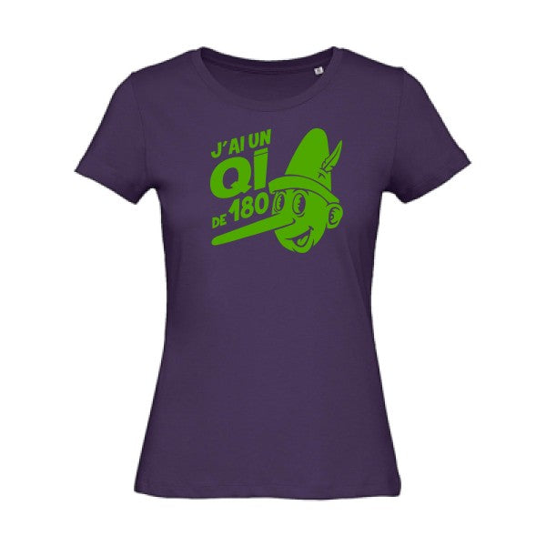 T shirt humour bio femme   femme bio|Quotient intellectuel Vert pomme 