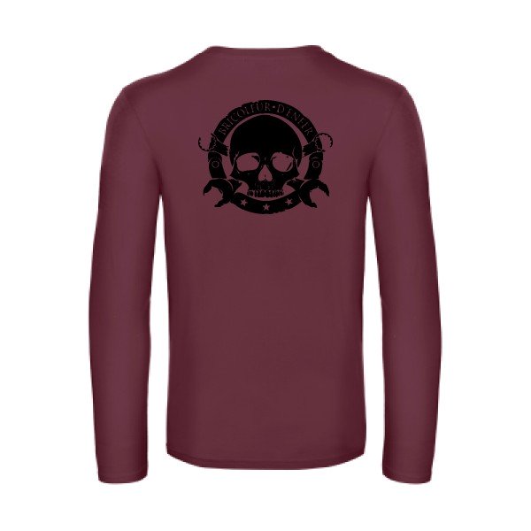 bricoleur d enfer - t shirt- manches- longues- original- humour- Burgundy impression Dos