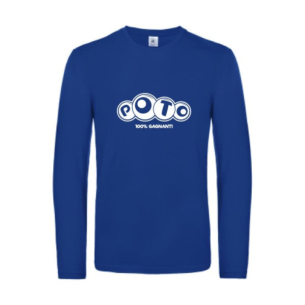 poto - t shirt- manches- longues- original- humour- Royal Blue impression Face