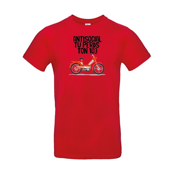 T-shirt humour original Antisocial T Shirt couleur Red