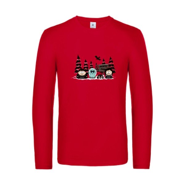 north-park-t-shirt-manches-longues-original-humour -Red