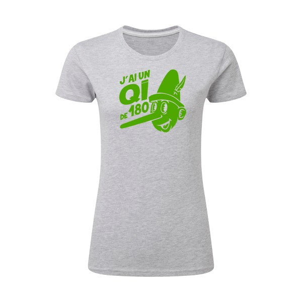 Quotient intellectuel Vert pomme |T shirt original femme|SG