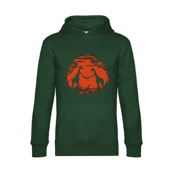 girafe- Sweat à capuche original Bottle Green - RueDuTeeshirt