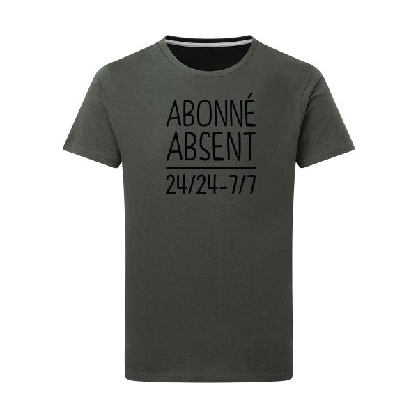 Abonné absent noir -Flex noir sur T-shirt SG  Charcoal  5XL