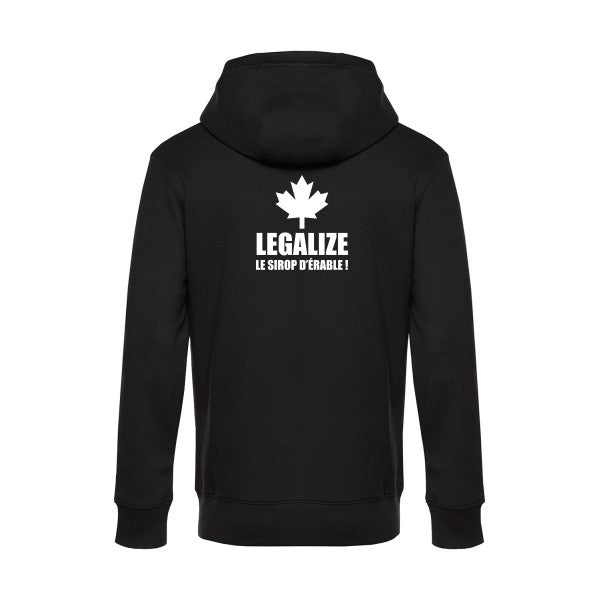 Legalize-le-sirop-d-erable sweat shirt original Black flex Blanc impression Dos
